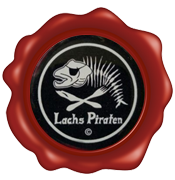 Logo der Lachs-Piraten. Präsentiert von von Mario & Henriette Traber
